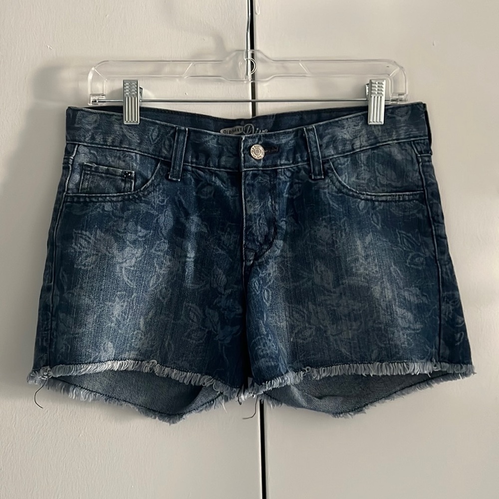 Denim Shorts With Floral Print Design